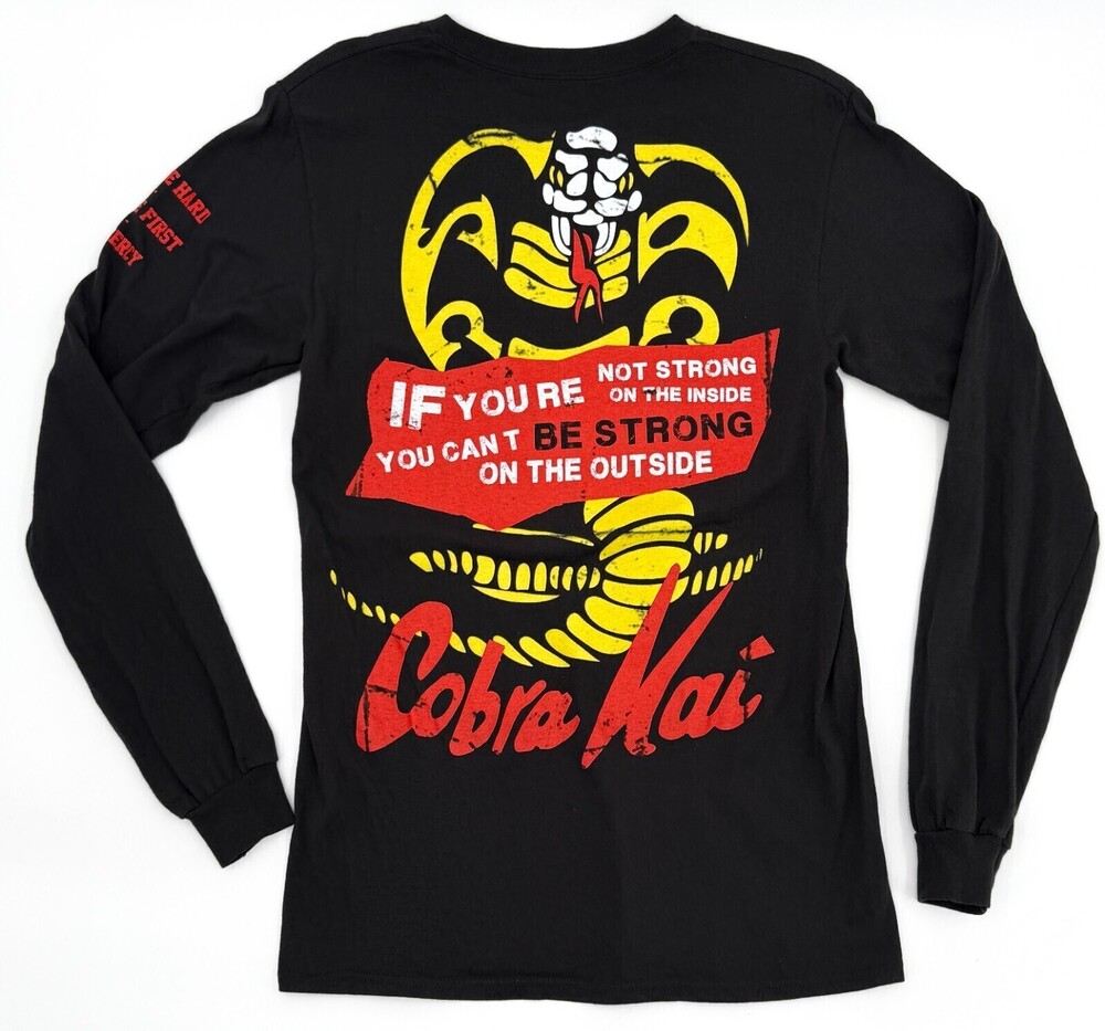 Cobra Kai Shirt Adult Small T-Shirt Long Sleeve Pullover Series Movie 80s
